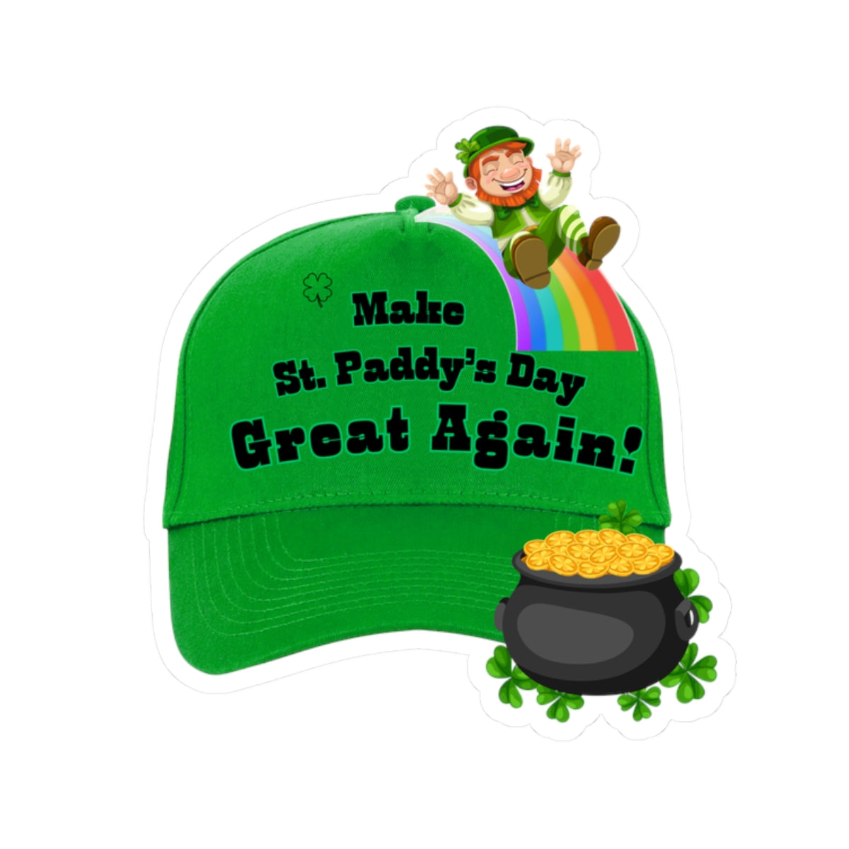 St. Paddy's Day Kiss-Cut Stickers - Make Great Again!