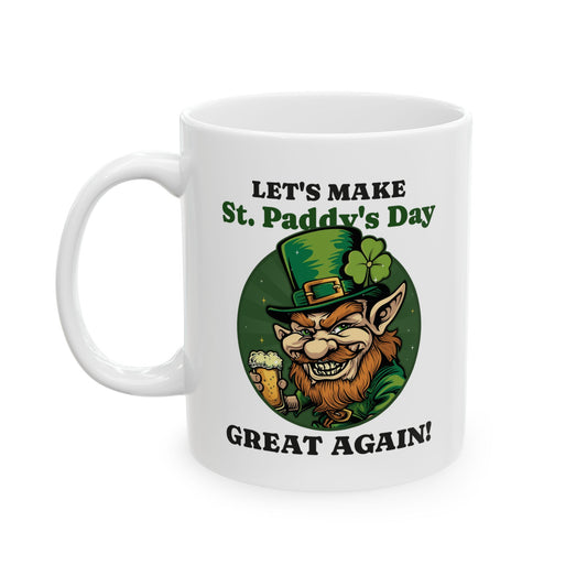 St. Patrick's Day Ceramic Mug - 11oz & 15oz - Perfect for Coffee Lovers!